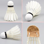 BOKA Badminton Shuttlecock Indoor / Outdoor For Racing Training Durable White Goose Feather Badminton Ball, 6pcs /Box