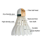 BOKA Badminton Shuttlecock Indoor / Outdoor For Racing Training Durable White Goose Feather Badminton Ball, 6pcs /Box