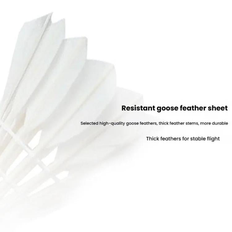 BOKA Badminton Shuttlecock Indoor / Outdoor For Racing Training Durable White Goose Feather Badminton Ball, 6pcs /Box