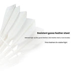 BOKA Badminton Shuttlecock Indoor / Outdoor For Racing Training Durable White Goose Feather Badminton Ball, 6pcs /Box