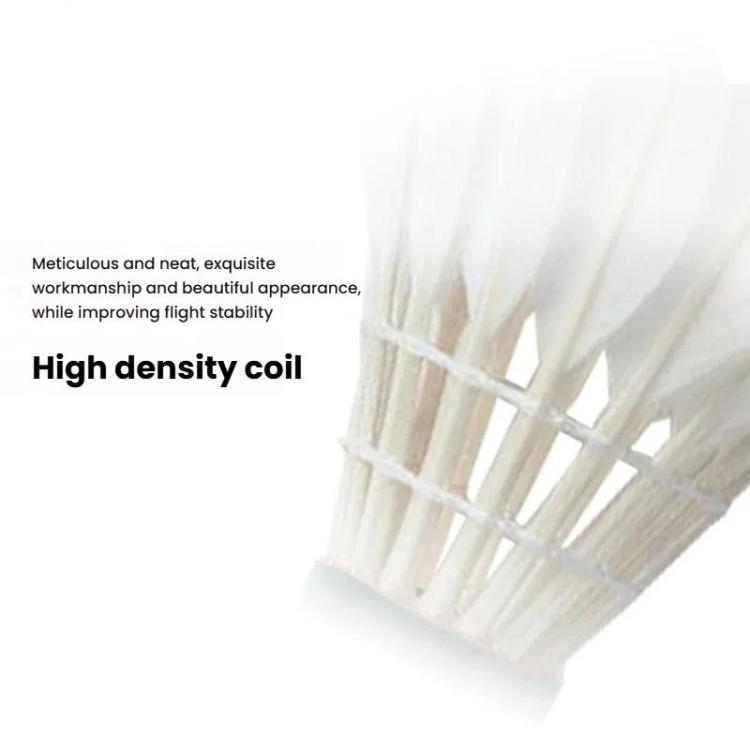 BOKA Badminton Shuttlecock Indoor / Outdoor For Racing Training Durable White Goose Feather Badminton Ball, 6pcs /Box