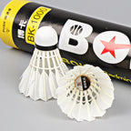 BOKA Badminton Shuttlecock Indoor / Outdoor For Racing Training Durable White Goose Feather Badminton Ball, 6pcs /Box