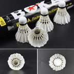 BOKA Badminton Shuttlecock Indoor / Outdoor For Racing Training Durable White Goose Feather Badminton Ball, 6pcs /Box