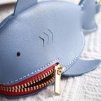 Hallmo Universal Shark-Shaped Key Protective Cover Multifunctional Car Key Storage Bag, Dark Blue, Light Blue