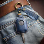 Hallmo For Peugeot Django 150 Motorcycle Natural Cowhide Key Protective Cover