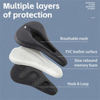 WEST BIKING Bicycle Riding Thickened Sponge PU Leather Soft Seat Cushion Cover
