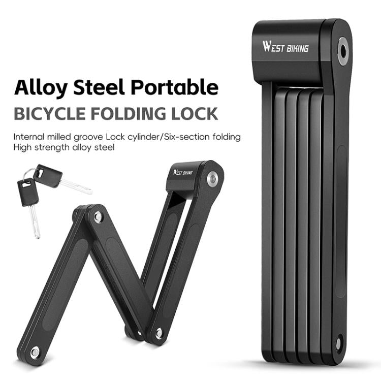 WEST BIKING Bicycle Folding Lock Anti-theft Equipment For Cycling