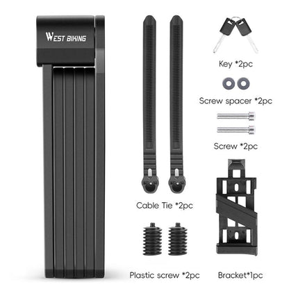 WEST BIKING Bicycle Folding Lock Anti-theft Equipment For Cycling