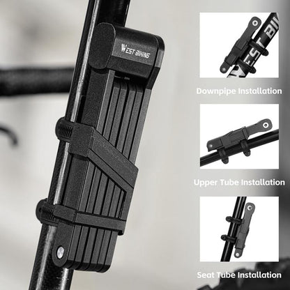 WEST BIKING Bicycle Folding Lock Anti-theft Equipment For Cycling
