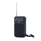 W-209 Mini Portable Rechargeable / Battery Dual-mode Powered Pointer FM Radio with Flashlight