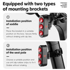 WEST BIKING Bicycle Night Riding Long Endurance Warning Brake Taillight, Round Light Basic, Square Light Basic, Round Light Smart, Square Light Smart