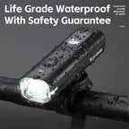 WEST BIKING Bicycle Waterproof TYPE-C Rechargeable High-Brightness Headlight, Regular, Digital Battery Display