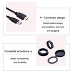 2m USB3.0+HDMI Car Waterproof Cable Motorcycle Boat Dashboard Extension Wire, 2m USB3.0+HDMI