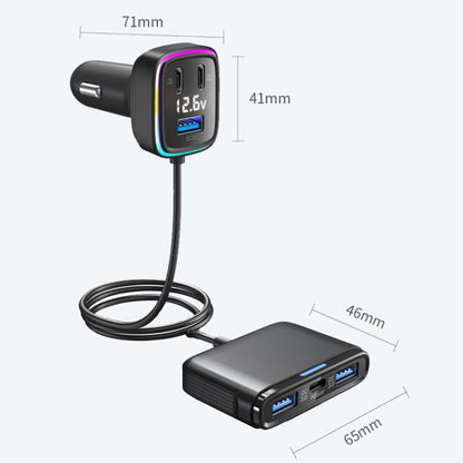 Powerful Output Colorful Ambient Lights Car Quick Charger, GE01