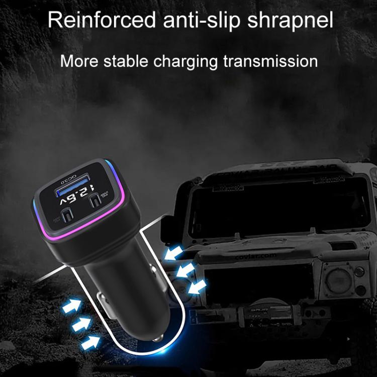 Powerful Output Colorful Ambient Lights Car Quick Charger, GE01