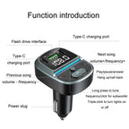 Car Voltage Digital Display Fast Charger Vehicle MP3 Bluetooth Player, GZ07
