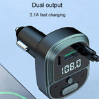Car Voltage Digital Display Fast Charger Vehicle MP3 Bluetooth Player, GZ07