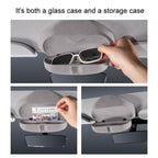 For Tesla Suede Leather Glasses Storage Box, 2024 Model 3 Beige, 2024 Model 3 Black, Model Y Beige, Model Y Black, Model 3 Beige, Model 3 Black