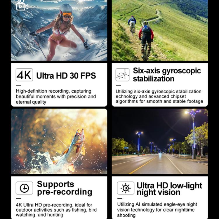 4K HD Anti-Shake Waterproof Motorcycle Riding Recorder Chest Head Mounted Diving Thumb Camera, SOOCOO SAW1 No Memory Card, SOOCOO SAW1 With 32G Memory Card, SOOCOO SAW1 With 64G Memory Card, SOOCOO SAW1 With 128G Memory Card                            ...