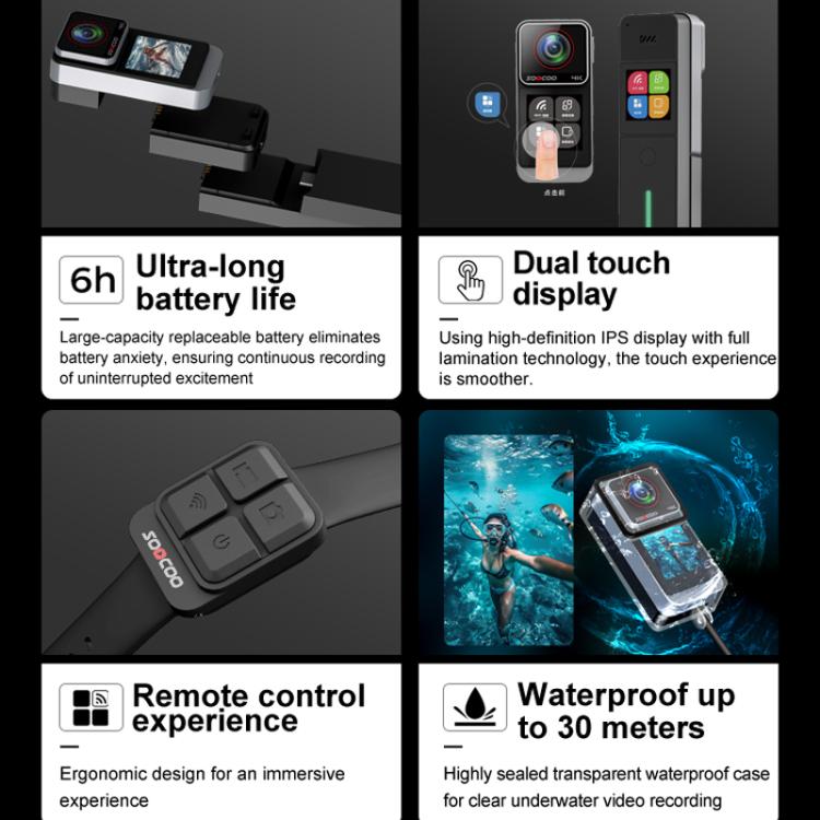 4K HD Anti-Shake Waterproof Motorcycle Riding Recorder Chest Head Mounted Diving Thumb Camera, SOOCOO SAW1 No Memory Card, SOOCOO SAW1 With 32G Memory Card, SOOCOO SAW1 With 64G Memory Card, SOOCOO SAW1 With 128G Memory Card                            ...