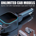 Dual Retractable Cable Car Charger Automobile Bluetooth MP3 Player, BC97