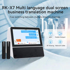 X7 7-inch HD Touch Dual-screen 2.4 / 5.0G Business Intelligent Voice Translator, Black White, with US Plug