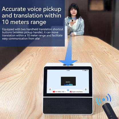 X7 7-inch HD Touch Dual-screen 2.4 / 5.0G Business Intelligent Voice Translator, Black White, with US Plug
