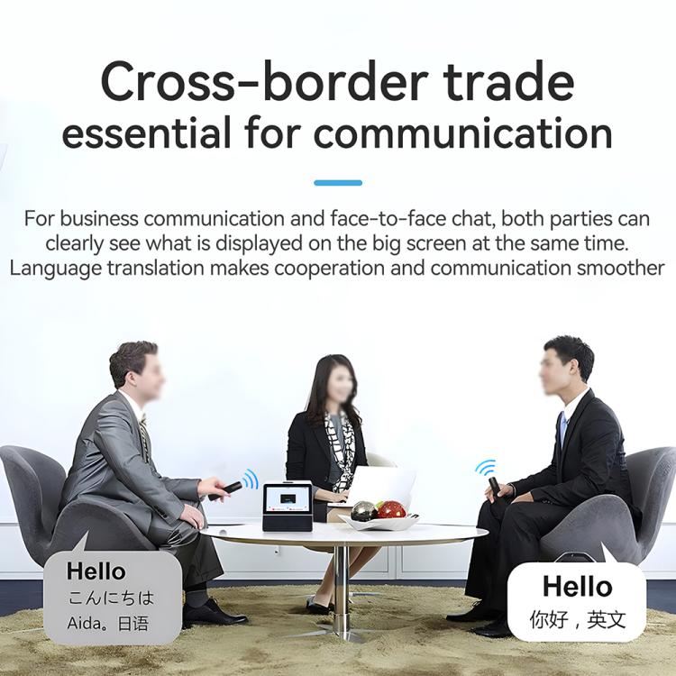 X7 7-inch HD Touch Dual-screen 2.4 / 5.0G Business Intelligent Voice Translator, Black White, with US Plug