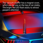 Car Mini Portable Powerful Suction LED Flashing Warning Light Outdoor Lighting Vacuum Cleaner, V8