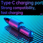 Car Mini Portable Powerful Suction LED Flashing Warning Light Outdoor Lighting Vacuum Cleaner, V8