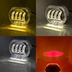 Motorcycle Electric Vehicle General Modification LED Headlight 4 Beads Double Lens Lamps, White Aperture+Red Devil Eye, Red Aperture+Red Devil Eye, Blue Aperture+Red Devil Eye, Ice Blue Aperture+Red Devil Eye, Green Aperture+Red Devil Eye              ...