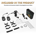 40W Motorcycle Wired Switch Integrated Waterproof Demon Eye Spotlight, Orange Light