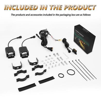 40W Motorcycle Wired Switch Integrated Waterproof Demon Eye Spotlight, Orange Light