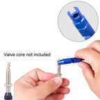 Aluminum Alloy American/French Bicycle Valve Core Removal Tool, Blue