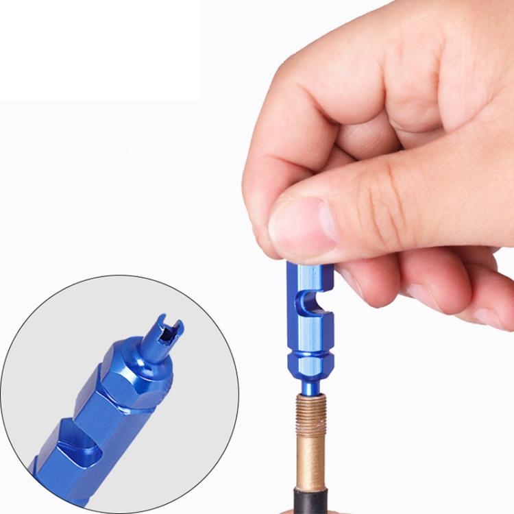 Aluminum Alloy American/French Bicycle Valve Core Removal Tool, Blue