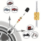 33pcs/Set Car Bicycle Tire Valve Core Installation Tool Repair Kit, A, B