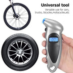 Car High-Precision Detection Digital Display Tire Pressure Gauge, Silver Black, Blue Black, All Black With Velvet