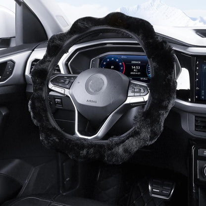 38cm Plush Soft Warm Car Steering Wheel Cover Without Inner Ring
