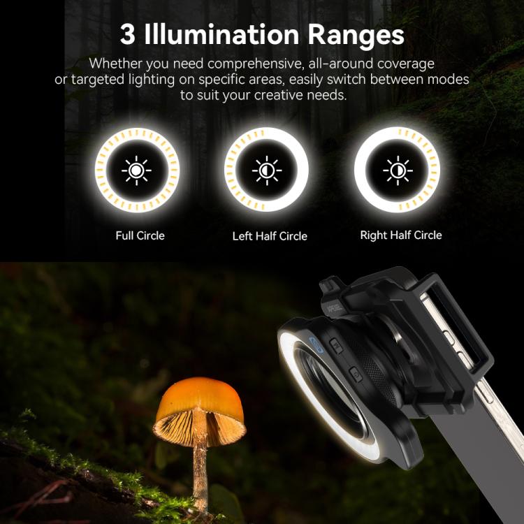 APEXEL APL-FL26 Jewelry Food Still Life Tri-color 9-speed Slim Ring Macro Photography Fill Light, APL-FL26