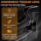 Coupler Gooseneck Hitch Trailer Lock For Heavy Trailer Transporter RV, Black Without Lock, Red Without Lock, Silver Without Lock, Black + Key Lock, Red + Key Lock, Silver + Key Lock, Black + Combination Lock, Red + Combination Lock                     ...