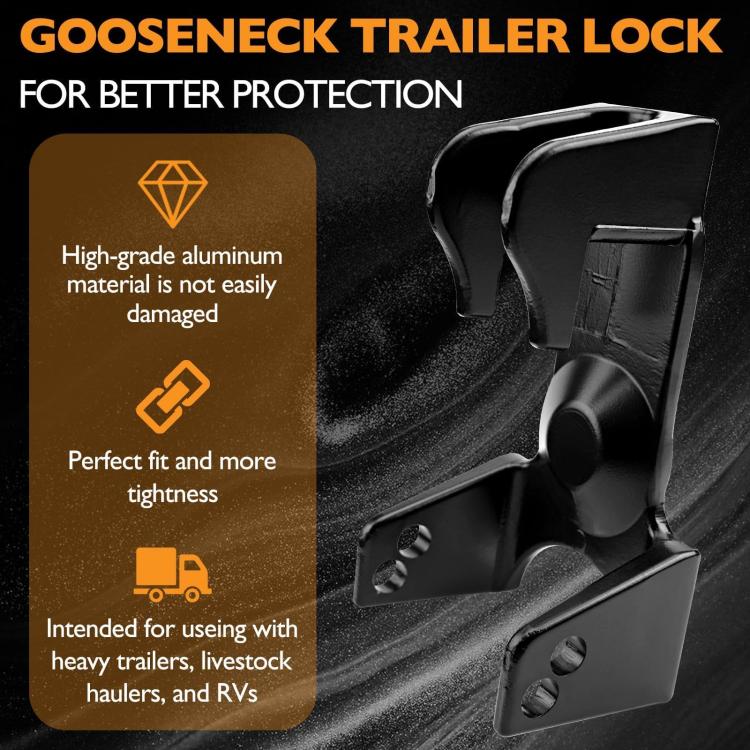Coupler Gooseneck Hitch Trailer Lock For Heavy Trailer Transporter RV, Black Without Lock, Red Without Lock, Silver Without Lock, Black + Key Lock, Red + Key Lock, Silver + Key Lock, Black + Combination Lock, Red + Combination Lock                     ...