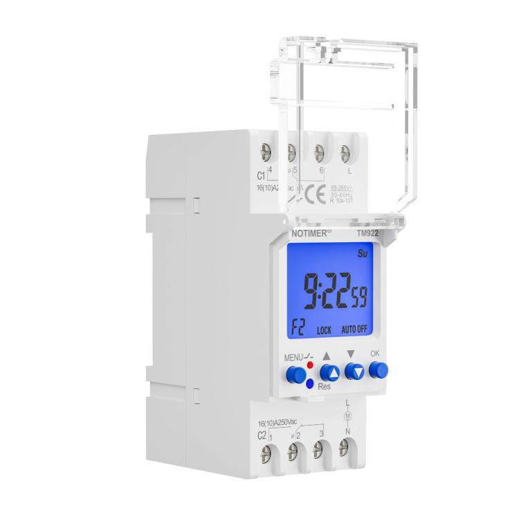 16A 2-Way Dual-Channel Second Control 7-Day Timing Switch Module DIN Mounted Timer, SINOTIMER  TM922-K 85-265V, SINOTIMER  TM922-4 12V