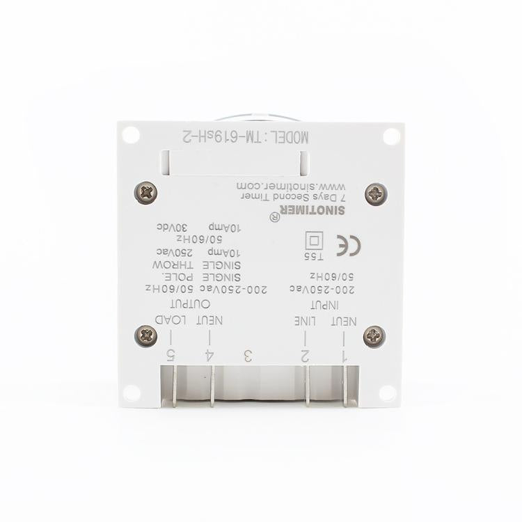 10A Digital 7-Day Timer Switch Second Control Timer, SINOTIMER TM-619sH-2 220VAC, SINOTIMER TM-619sH-4 12VDC