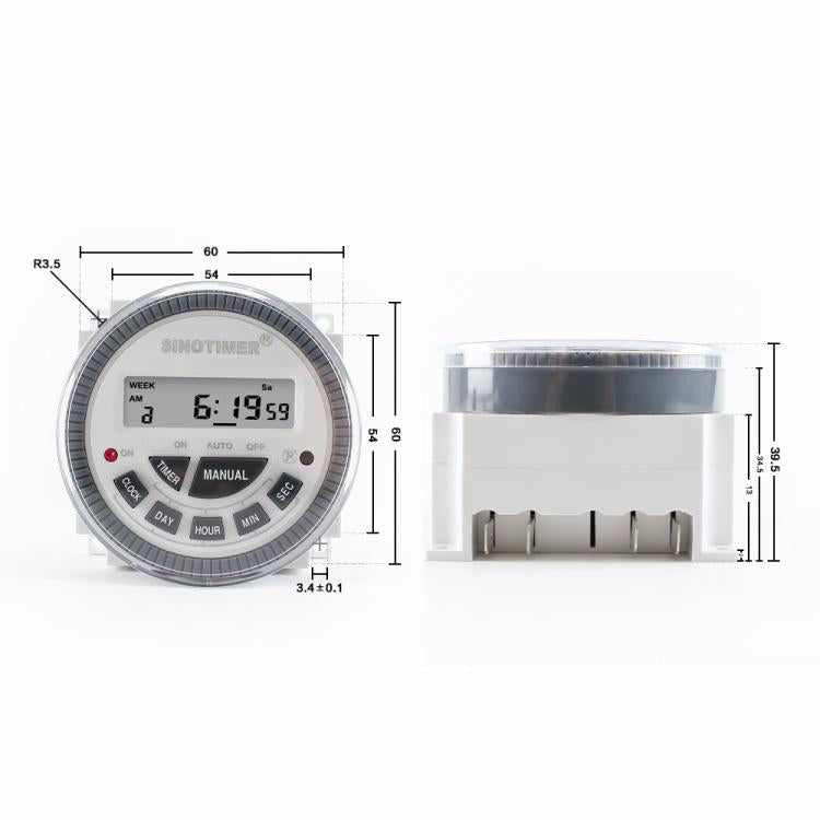 10A Digital 7-Day Timer Switch Second Control Timer, SINOTIMER TM-619sH-2 220VAC, SINOTIMER TM-619sH-4 12VDC