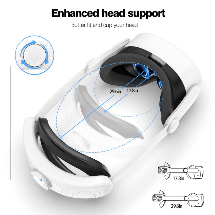 For Meta Quest 3S VR Headset Elite Head Strap Adjustable Comfort Decompression Headband