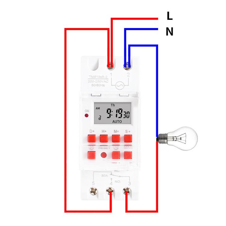 SINOTIMER TM919sB 220V 30A 1 Second Interval 7-Day Programmable Timer Din Rail Mounted