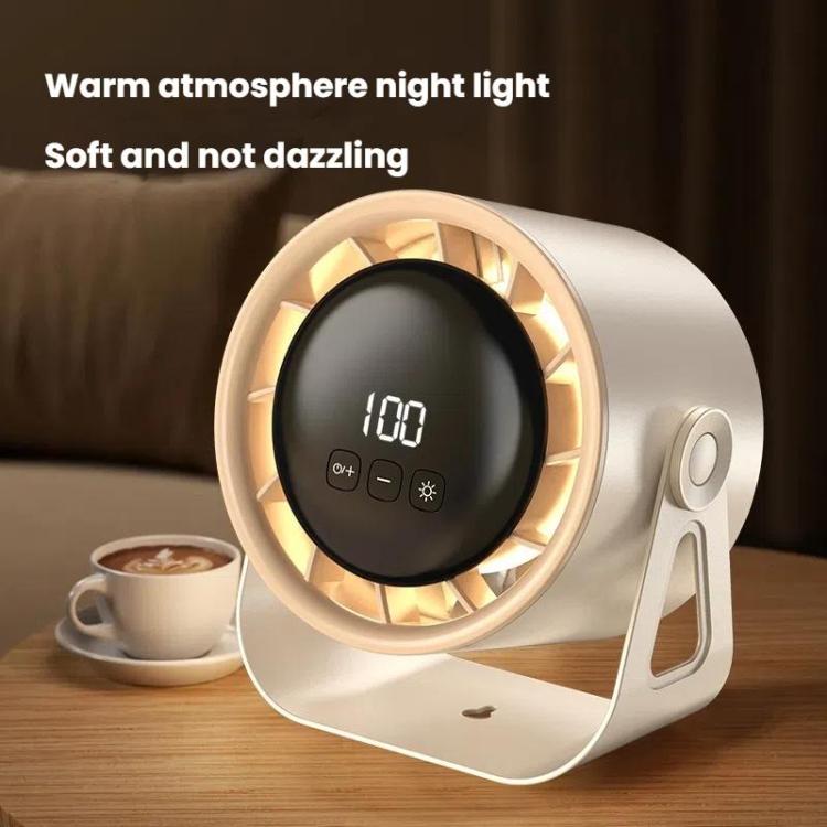 100-Gear High-Speed Circulating Fan Rechargeable Desktop Digital Display Turbo Wall-Mounted Fan, White, Gray, Clip White, Clip Gray