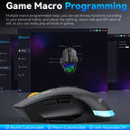 MKESPN W601 Silent Wireless Tri-mode Macro Gaming Mouse Carbon Fiber 12800DPI Bluetooth Mouse