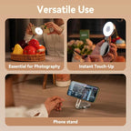 TELESIN S5-BGD-01 Mini Phone Magnetic Beauty Replacement Light Tri-Color Temperature Portable Selfie Mirror Rotating Stretching Pocket Lamp, Silver, Black