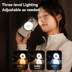 TELESIN S5-BGD-01 Mini Phone Magnetic Beauty Replacement Light Tri-Color Temperature Portable Selfie Mirror Rotating Stretching Pocket Lamp, Silver, Black